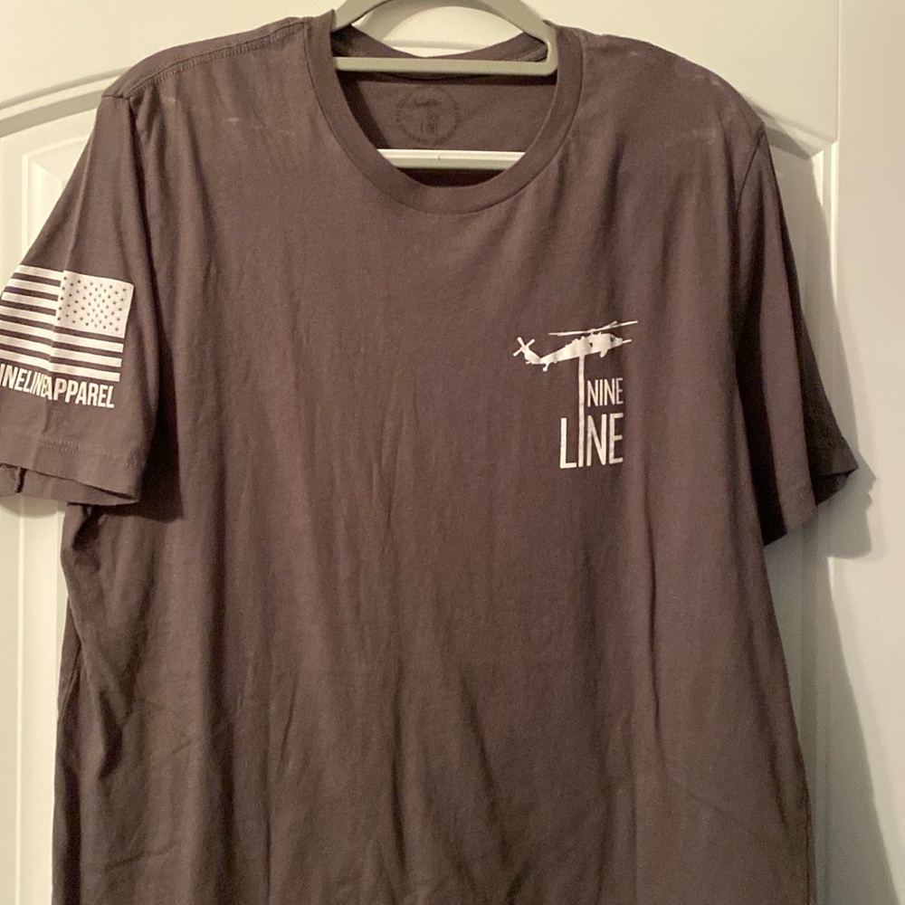 Grey Nine Line T-shirt